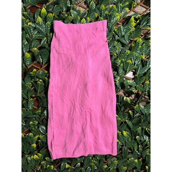 Free People Pink Ribbed Midi Skirt - Picture 6 of 8